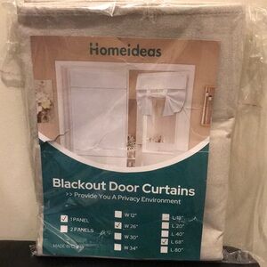 One Panel 100% Natural Linen Blackout Door Curtain